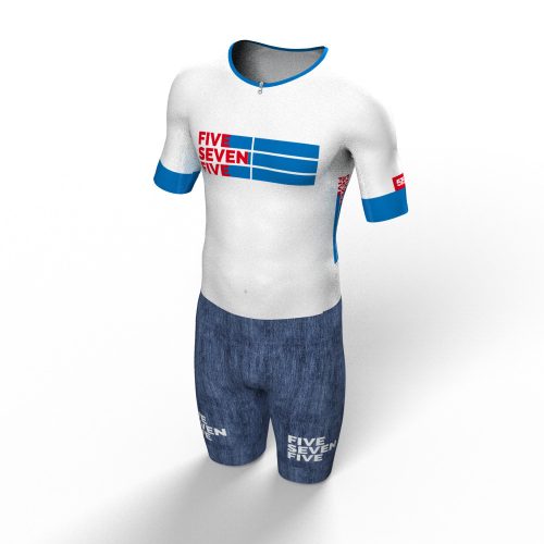 Triatlon versenymez - HIGH Perfomance -Rövid ujjú - Jeans White
