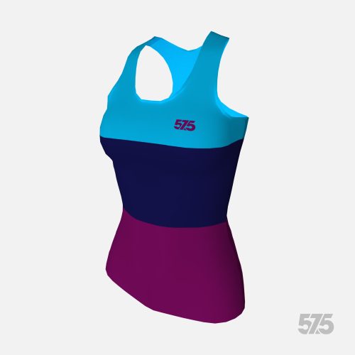 Futópóló ujjatlan női - Threestripe Dark Magenta