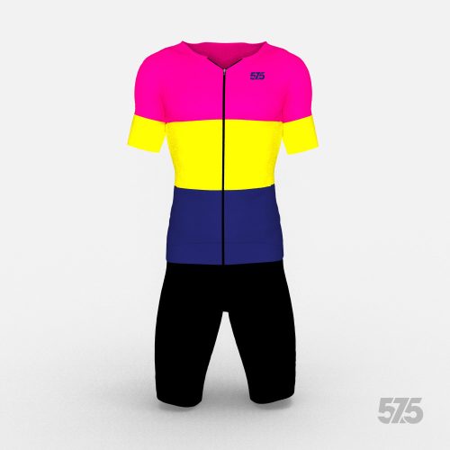 Triatlon versenymez - 2 részes - rövid ujjú - Threestripe Pink
